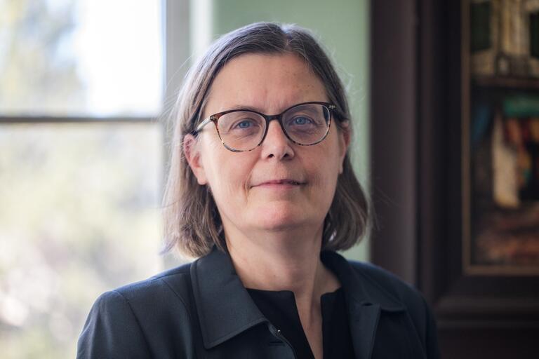 Portrait of Cathryn Carson, taken in her office